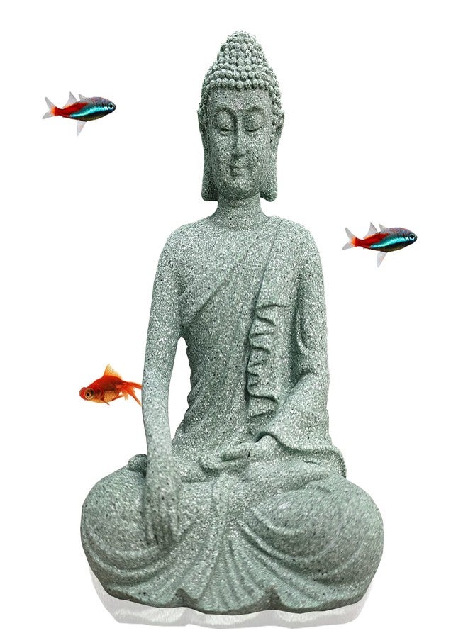 livelyfish Aquarium Buddha Statue Asian Japanese Fish Tank Decoration Zen Buda Figurines Stone Buddha Sculpture Ornaments for Fish Tank Decor, B-L - Image 1